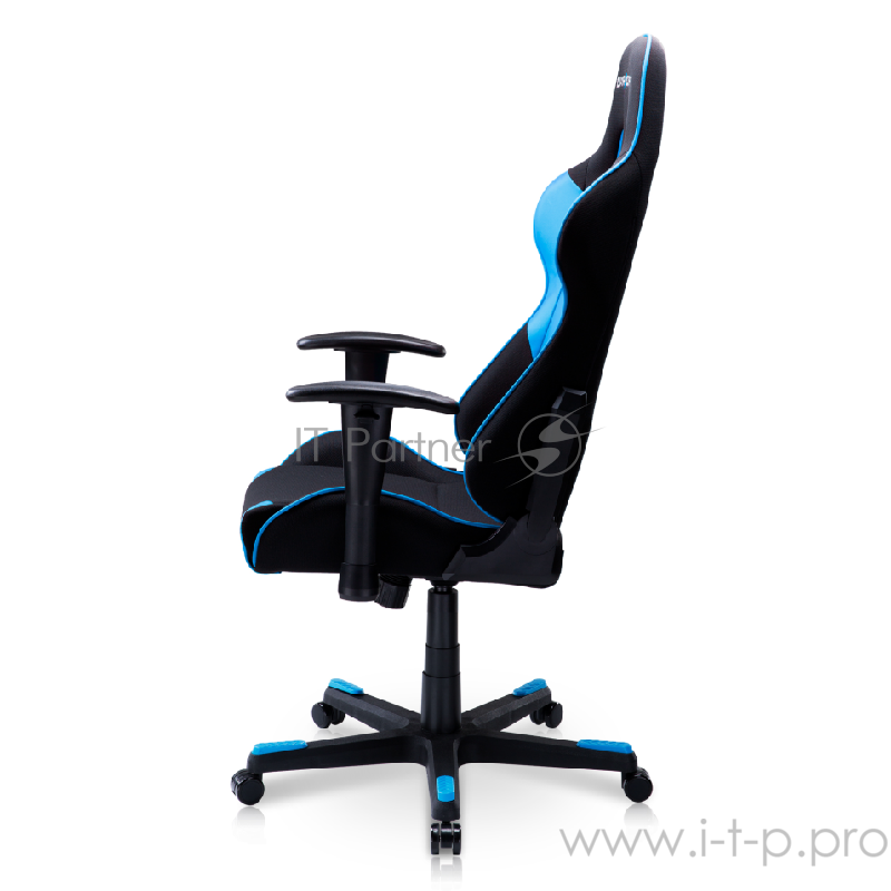 Игровое кресло DXRacer Formula чёрно-синее (OH/FD101/NB, экокожа/текстиль, регулируемый угол наклона, Топ-Ган)