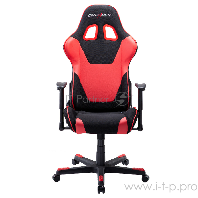 Игровое кресло DXRacer Formula чёрно-красное (OH/FD101/NR, экокожа/текстиль, регулируемый угол наклона, Топ-Ган)