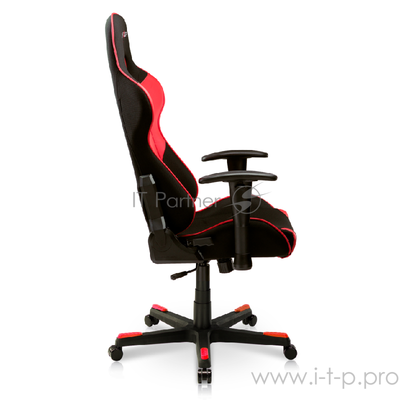 Игровое кресло DXRacer Formula чёрно-красное (OH/FD101/NR, экокожа/текстиль, регулируемый угол наклона, Топ-Ган)
