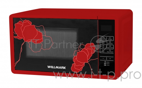 Микроволновая печь WILLMARK WMO-235DBR (20л, 700Вт, электр.ПУ, кнопка д/открыв. дверцы, красная)