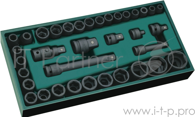 Набор головок SATA 09914 торцевые п/в. 1/2 и 3/8 удар. 36пр. с принадлеж.