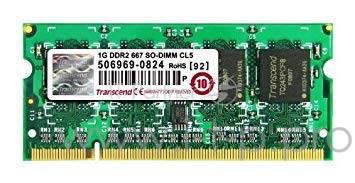 Модуль памяти Transcend 1GB SO-DIMM DDR2, 667МГц, 1Rx8
