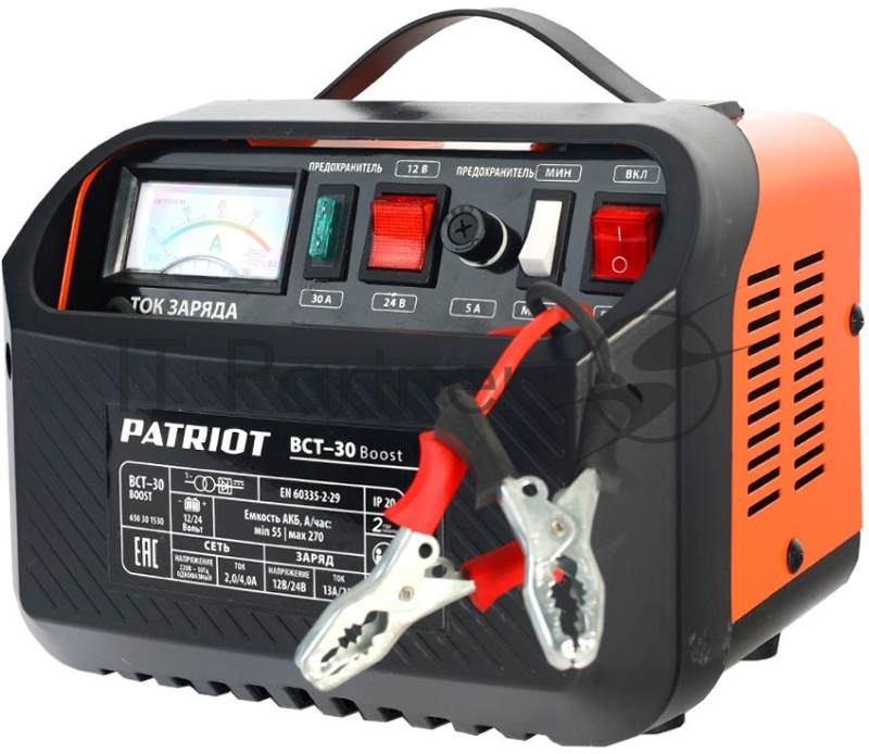 Устройство пуско-зарядное PATRIOT BCT-30 Boost 220В±15% 900Вт 12/24В зарядmax23А 55-270А/ч 7.3кг