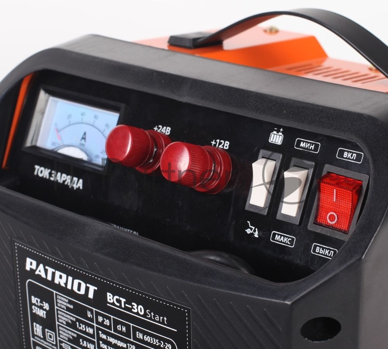 Устройство пуско-зарядное PATRIOT BCT- 30 Start 220В±15% 1250Вт 12/24В з/п35.0/200А 40-430А/ч 8.3к