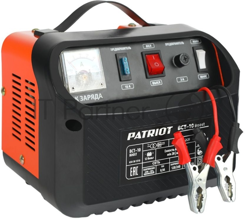 Устройство пуско-зарядное PATRIOT BCT-10 Boost 220В±15% 200Вт 12В зарядmax8.5А 20-100А/ч 4.3кг