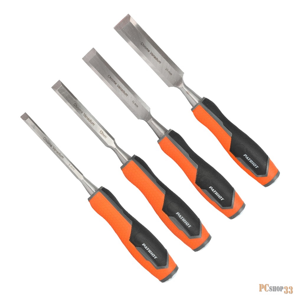 Набор стамесок PATRIOT, CrV, 4 шт: 6, 12, 19, 25мм
