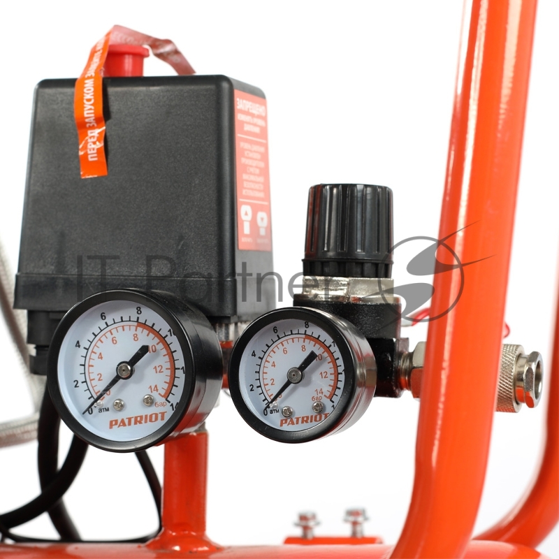 Компрессор Patriot поршневой безмасляный WO 80-360, 360 л/мин, 8 бар, 2200 Вт, 80 л, быстросъем и елочка с вентилем