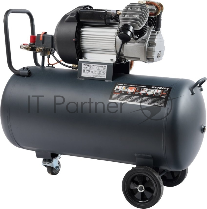 Компрессор Patriot поршневой масляный Professional 100-400, 400 л/мин, 8 бар, 2200 Вт, 100 л, быстросъемный 1/4 + елочка
