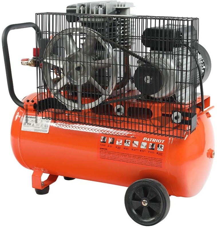 Компрессор Patriot поршневой ременной PTR 50-360I, 360 л/мин, 10 бар, 2200 Вт, 50 л, быстросъемный 1/4 + елочка