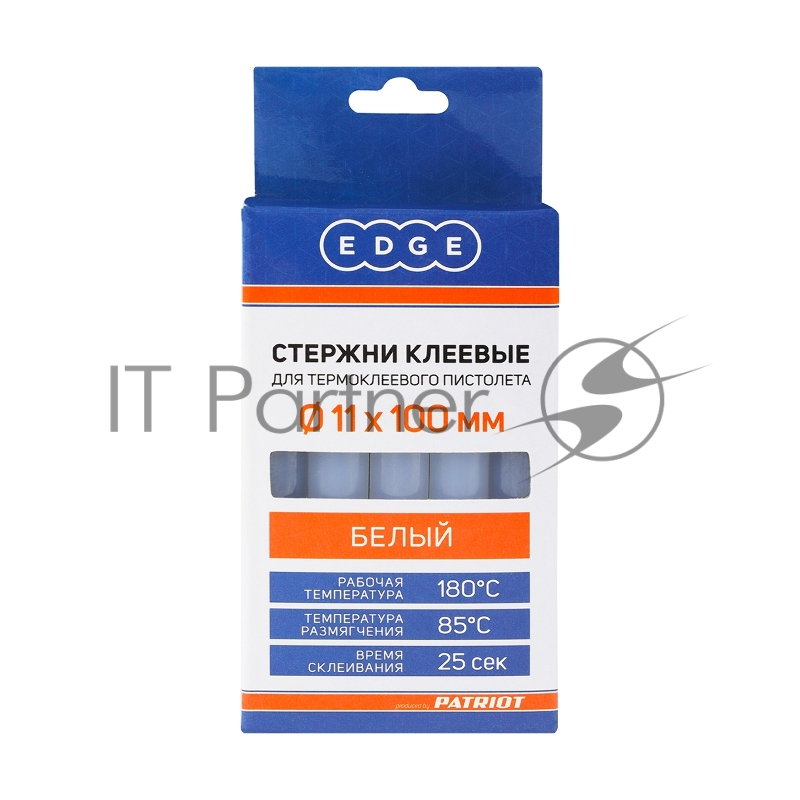 Стержни клеевые EDGE by PATRIOT 11*100мм белые, упаковка 10шт