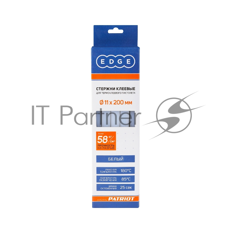 Стержни клеевые EDGE by PATRIOT 11*200мм белые, упаковка 10шт