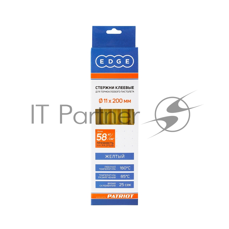 Стержни клеевые EDGE by PATRIOT 11*200мм желтые, упаковка 10шт