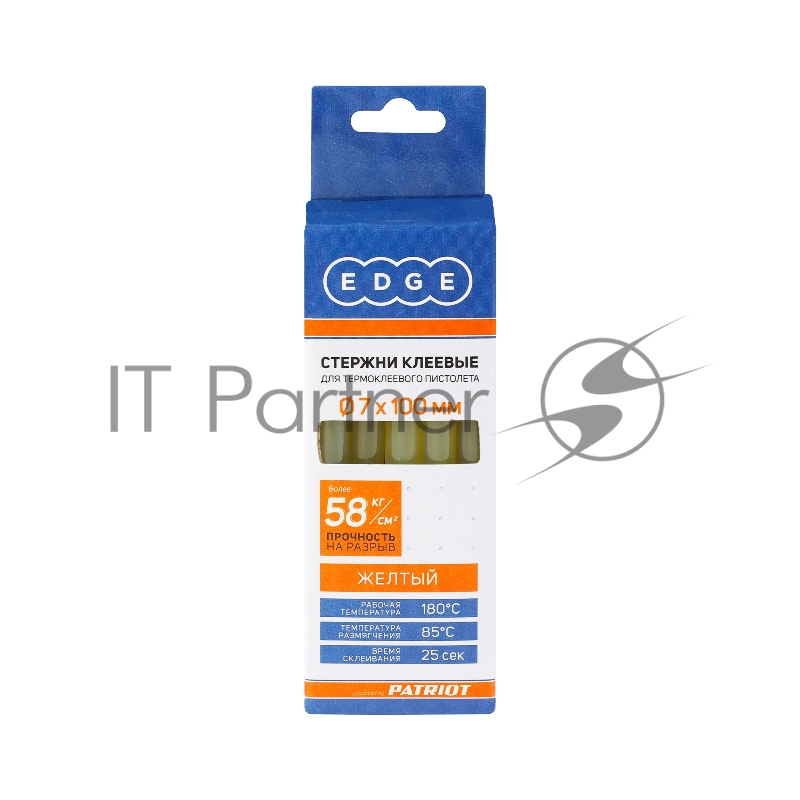 Стержни клеевые EDGE by PATRIOT 7*100мм желтые, упаковка 10шт