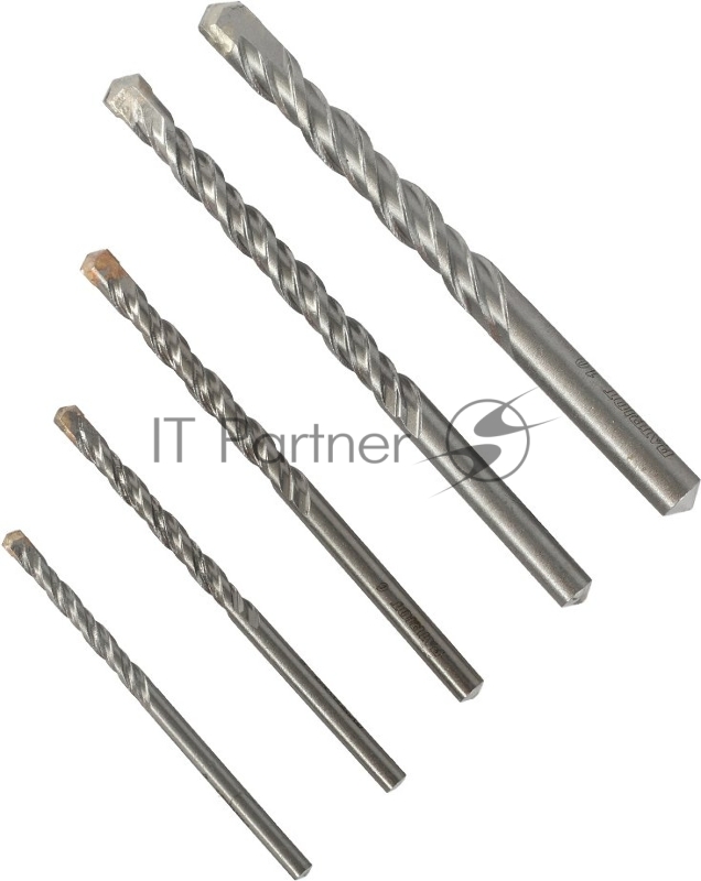 Набор сверл по бетону PATRIOT, 5 шт:4x75мм, 5x85мм, 6x100мм, 8x120мм, 10x120мм, в боксе