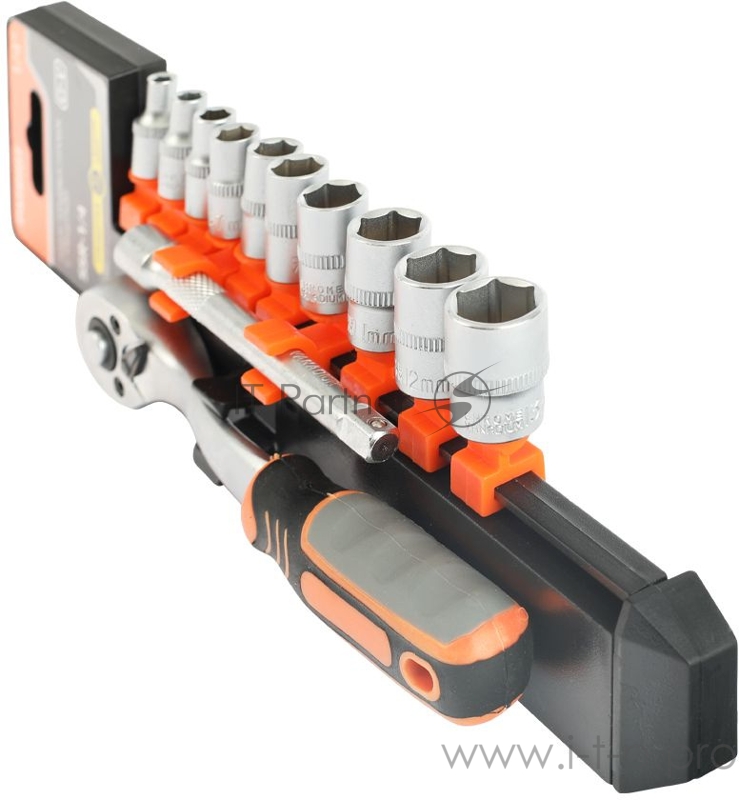 Набор торцовых головок PATRIOT SSR-1/4, CrV сталь, трещотка, удлинитель, 12 предм.Тороцовые головки 10 шт: 4,5,6,7,8,9,10,11,12,13 мм удлинитель 100мм 1шт трещотка 72 зуба 1 шт