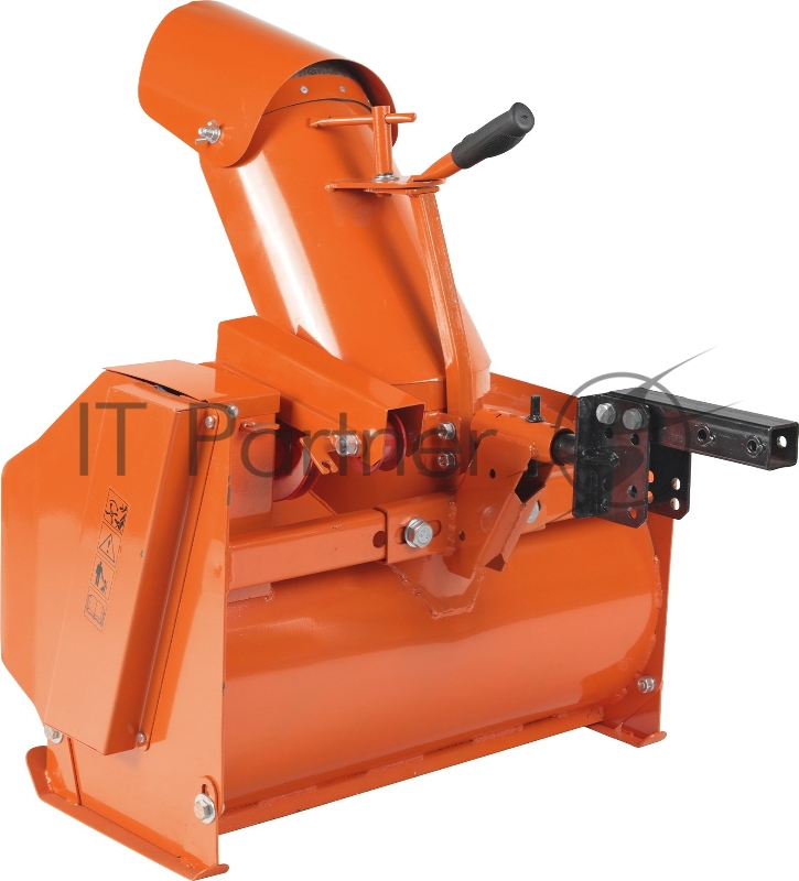 Снегоуборочная приставка к мотоблоку Патриот СП-60 (одноконтурная, ширина захвата 600мм, высота убираемого снежного покрова до 250мм, дальность выброса до 10м, управление желобом на руле, габариты 670х537х875мм, масса нетто/брутто 45/46кг, габариты к