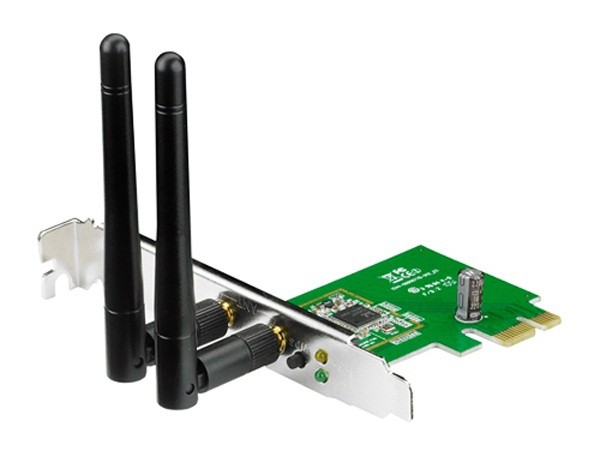 Сетевое оборудование ASUS PCE-N15 WiFi Adapter PCI-E (PCI-Ex1, WLAN 300Mbps, 802.11bgn) 2x ext Antenna