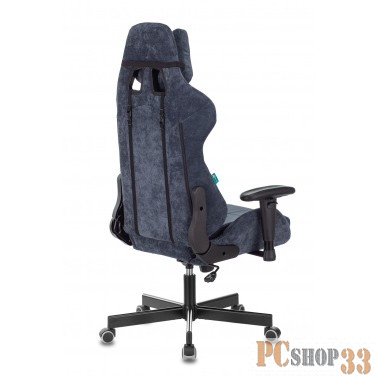 Кресло игровое Бюрократ VIKING KNIGHT LT27 FABRIC синий крестовина металл
