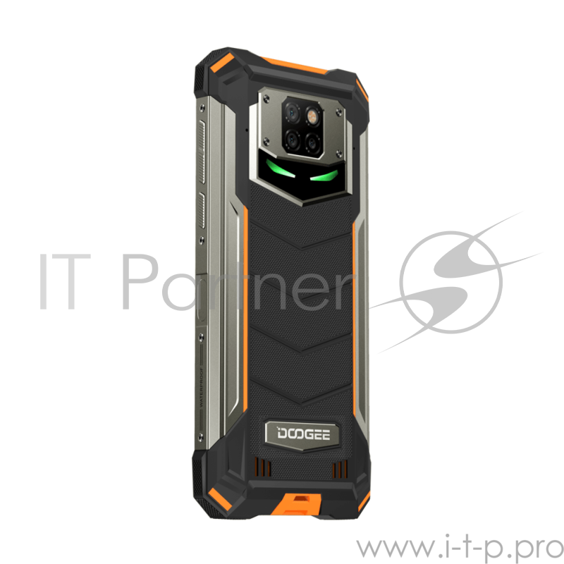 Смартфон Doogee Doogee S88 PRO Fire Orange, 6.3 1080x2340, 4x2,0GHz+4x2,1GHz, 8 Core, 6GB RAM, 128GB, up to 256GB flash, 21МП + 8МП + 8МП/16Mpix, 2 Sim, 2G, 3G, LTE, BT, Wi-Fi, NFC, GPS, Type-C, 10000 мА·ч, Android 10, 372 г, 171,6 ммx85,4 ммx18.7 мм