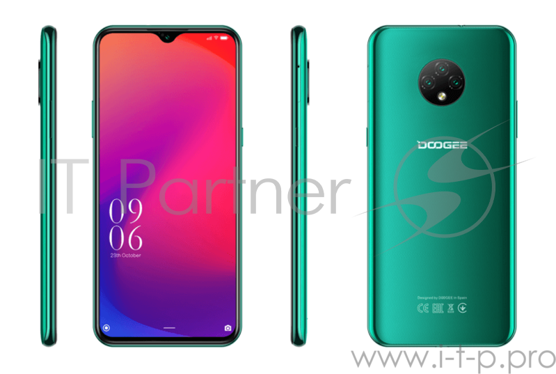 Смартфон Doogee Doogee X 95 Emerald Green, 16,56 см (6.52) 540 x 1200 пикселей, 1.3GHz, 4 Core, 2GB RAM, 16GB, up to 128GB flash, 13 МП+2 МП+2 МП/5Mpix, 2 Sim, 2G, 3G, LTE, BT, Wi-Fi, GPS, Micro-USB, 4350 мА·ч, Android 10.0, 178g, 167 ммx77,4 ммx8,9