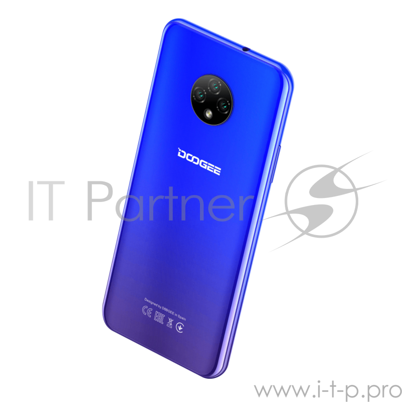 Смартфон Doogee Doogee X 95 Jewelry Blue, 16,56 см (6.52) 540 x 1200 пикселей, 1.3GHz, 4 Core, 2GB RAM, 16GB, up to 128GB flash, 13 МП+2 МП+2 МП/5Mpix, 2 Sim, 2G, 3G, LTE, BT, Wi-Fi, GPS, Micro-USB, 4350 мА·ч, Android 10.0, 178g, 167 ммx77,4 ммx8,9 м
