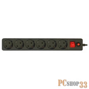 сбр CBR Сетевой фильтр CSF 2600-5.0 6 розеток, 5.0 метров, Black PC (пакет)