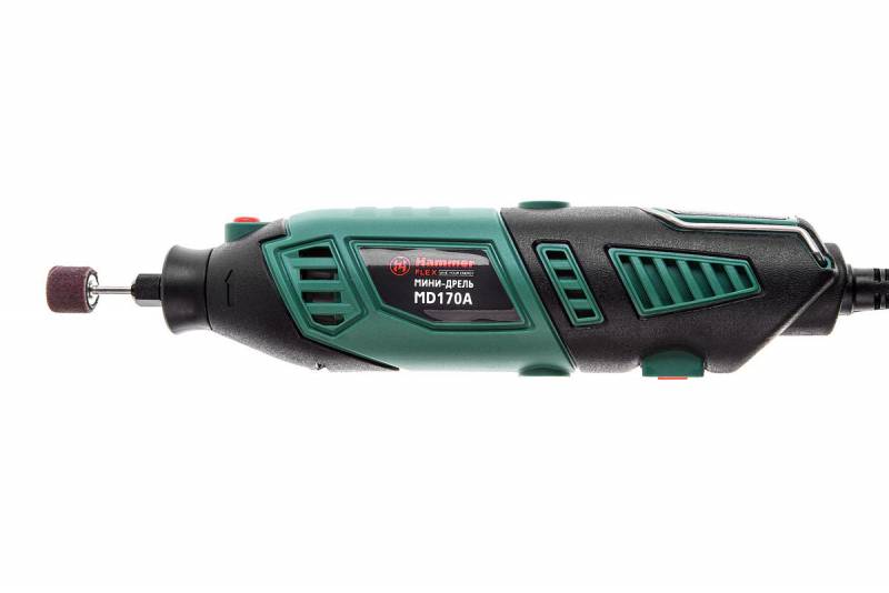 Дрель, Шуруповерт Hammer Flex MD170A 113-003 Дрель (мини) 43265 {170Вт гибкий вал 8000-35000об/мин сумка + насадки 160шт.}