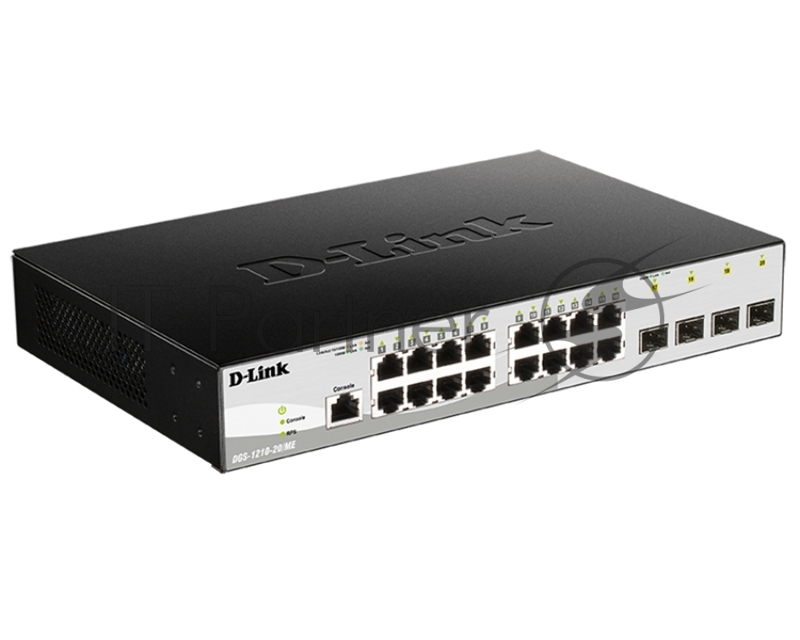 Сетевое оборудование D-Link DGS-1210-20/ME/B1A Управляемый коммутатор 2 уровня с 16 портами 10/100/1000Base-T и 4 портами 1000Base-X SFP