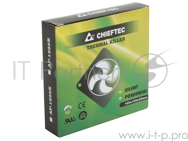 Вентилятор Chieftec AF-1225S , 120х120х25, подшипник скольжения, 1350 об./мин., 24-27 дБ, 3 PIN.