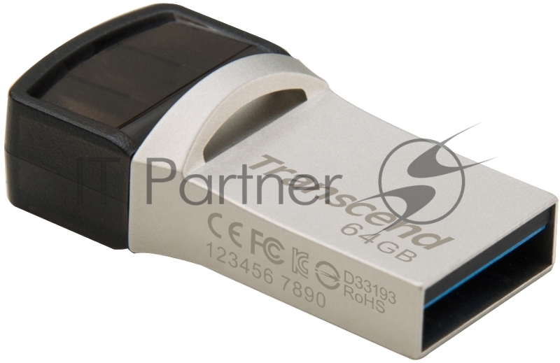 Носитель информации Transcend USB Drive 64Gb JetFlash 890 TS64GJF890S {USB 3.0/3.1 + Type-C}