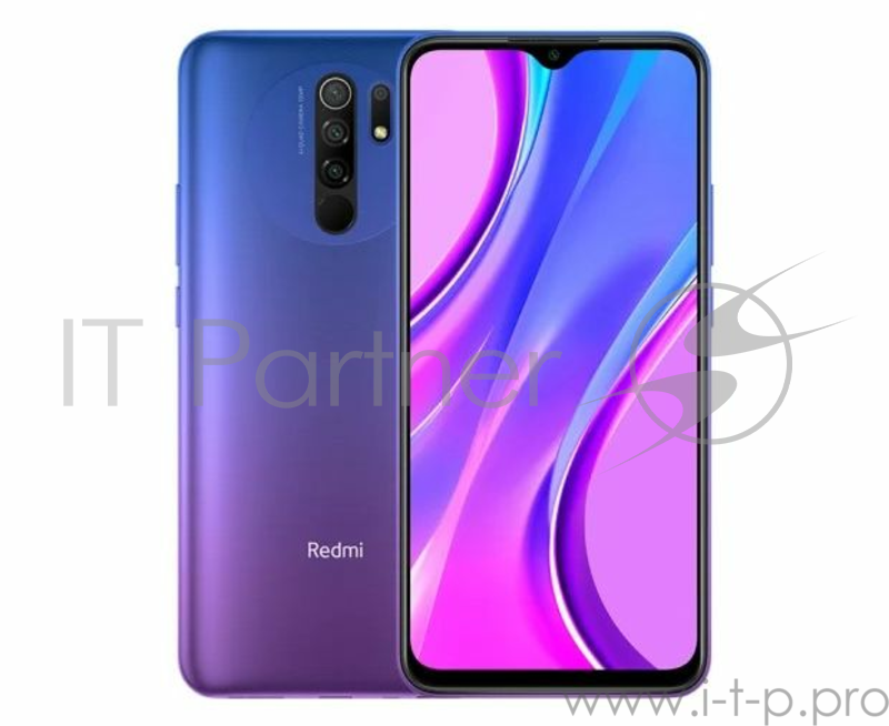 Смартфон Xiaomi Redmi 9 64Gb 4Gb фиолетовый моноблок 3G 4G 2Sim 6.53 1080x2340 Android 10 13Mpix 802.11 b/g/n NFC GPS GSM900/1800 GSM1900 MP3 FM A-GPS microSD max512Gb