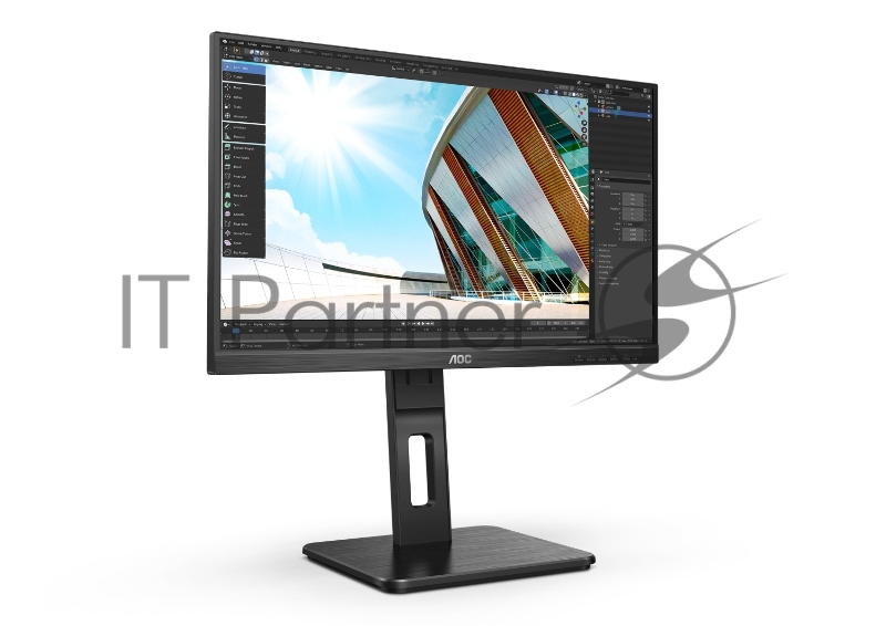 МОНИТОР 21.5 AOC 22P2Q Black с поворотом экрана (IPS, 1920x1080, 75Hz, 4 ms, 178°/178°, 250 cd/m, 50M:1, +DVI, +HDMI, +
