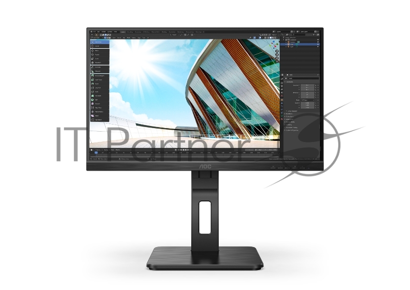 МОНИТОР 21.5 AOC 22P2Q Black с поворотом экрана (IPS, 1920x1080, 75Hz, 4 ms, 178°/178°, 250 cd/m, 50M:1, +DVI, +HDMI, +