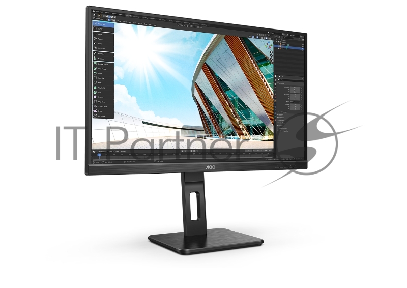 МОНИТОР 27 AOC 27P2Q Black с поворотом экрана (IPS, 1920x1080, 75Hz, 4 ms, 178°/178°, 250 cd/m, 50M:1, +DVI, +HDMI, +Di