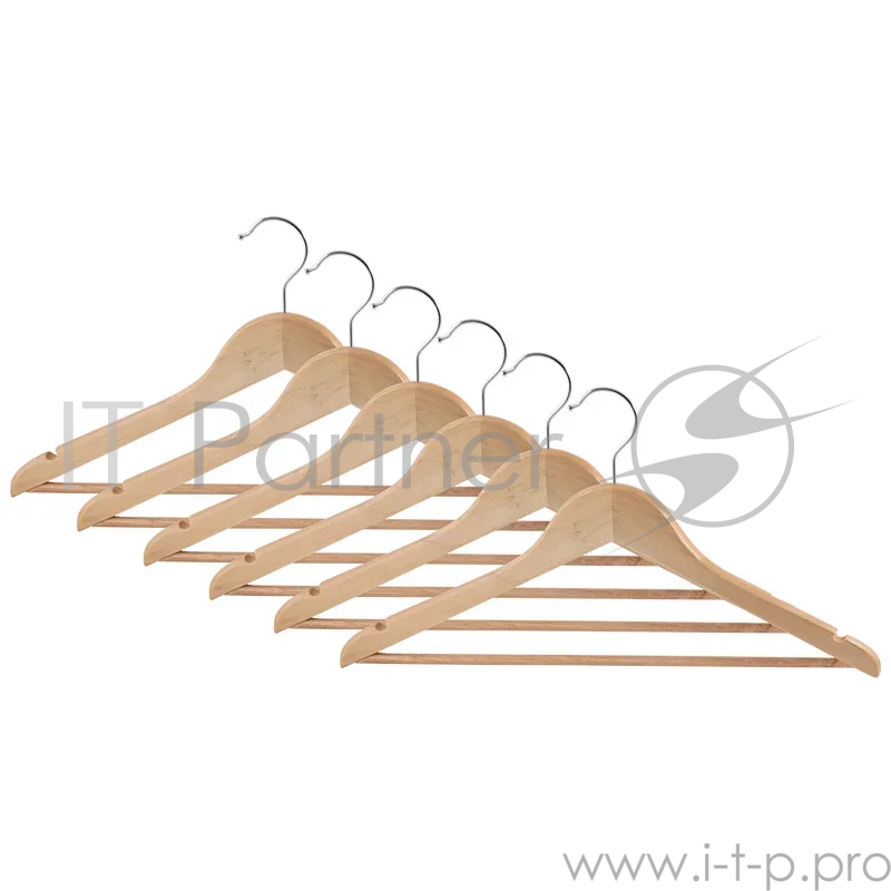 Набор вешалок деревянных Рыжий кот W2-P-NS/6 (эконом) (дерево лакир., 6 шт)