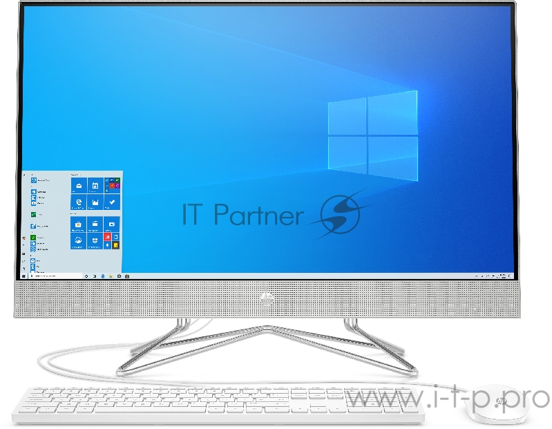 Моноблок HP 27-dp0025ur AiO 27(1920x1080)/Intel Pentium Gold G6400T(Ghz)/4096Mb/128PCISSDGb Intergrated Graphics /Cam/WiFi/war 1y/Natural silver/W10 + USB KBD, USB MOUSE