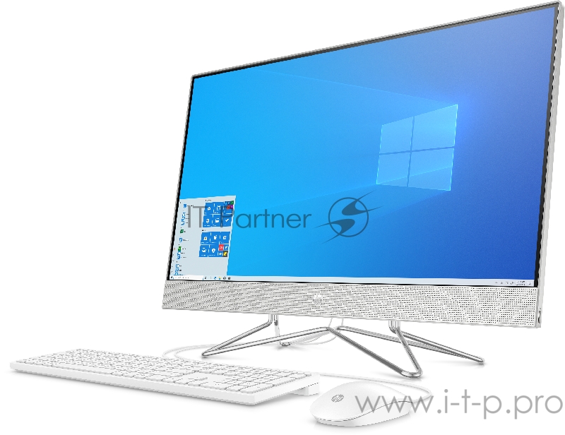 Моноблок HP 27-dp0025ur AiO 27(1920x1080)/Intel Pentium Gold G6400T(Ghz)/4096Mb/128PCISSDGb Intergrated Graphics /Cam/WiFi/war 1y/Natural silver/W10 + USB KBD, USB MOUSE