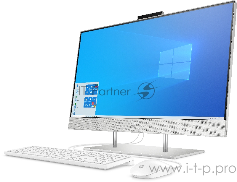 Моноблок HP 27-dp0025ur AiO 27(1920x1080)/Intel Pentium Gold G6400T(Ghz)/4096Mb/128PCISSDGb Intergrated Graphics /Cam/WiFi/war 1y/Natural silver/W10 + USB KBD, USB MOUSE