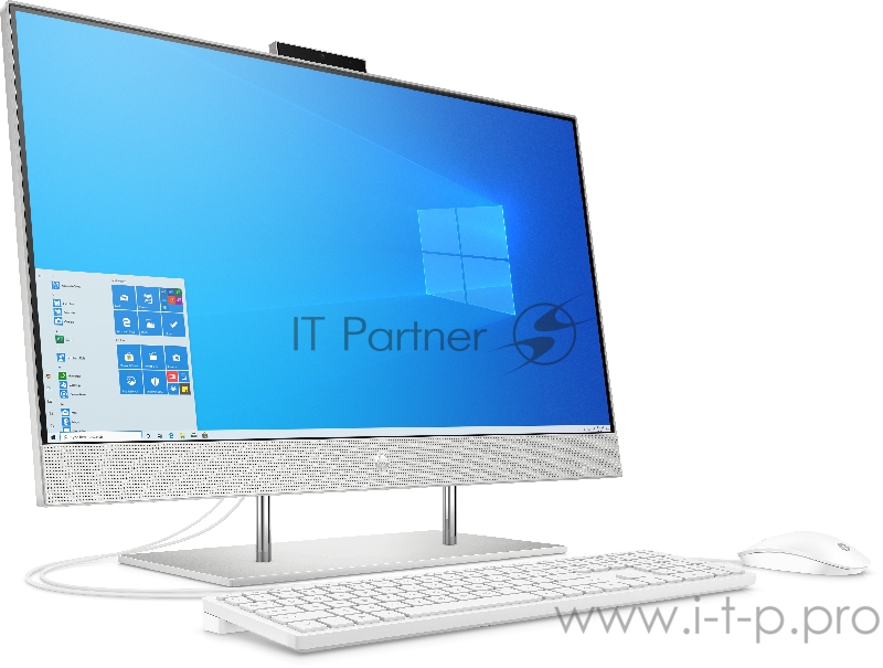 Моноблок HP 27-dp0025ur AiO 27(1920x1080)/Intel Pentium Gold G6400T(Ghz)/4096Mb/128PCISSDGb Intergrated Graphics /Cam/WiFi/war 1y/Natural silver/W10 + USB KBD, USB MOUSE
