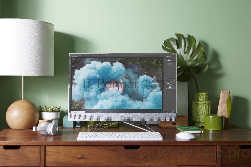 Моноблок HP 27-dp0025ur AiO 27(1920x1080)/Intel Pentium Gold G6400T(Ghz)/4096Mb/128PCISSDGb Intergrated Graphics /Cam/WiFi/war 1y/Natural silver/W10 + USB KBD, USB MOUSE