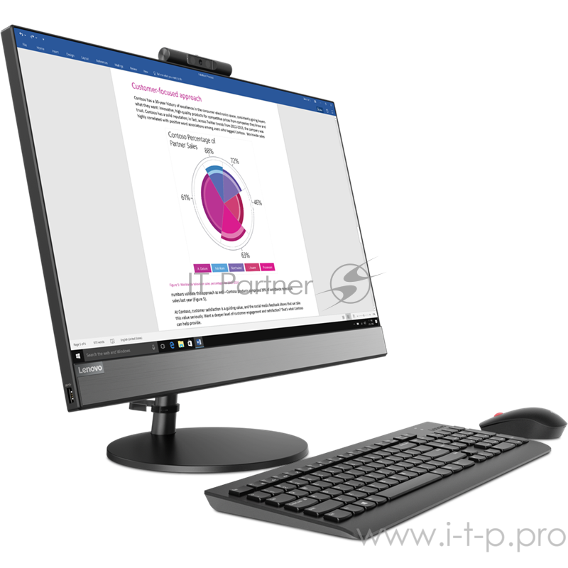 Моноблок Lenovo V530-24ICB 23,8 i7-9700T 8Gb 1TB_5400rpm + 256GB_M.2 AMD_R530_2GB_GD5 DVD±RW AC+BT USB KB&Mouse NO_OS 1Y on-site