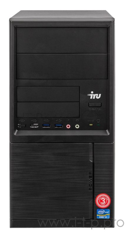 ПК IRU Office 315 MT i5 9400 (2.9)/8Gb/1Tb 7.2k/UHDG 630/Free DOS/GbitEth/400W/черный
