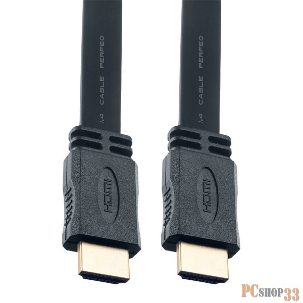 Кабель PERFEO Кабель HDMI A вилка - HDMI A вилка, плоский, ver.1.4, длина 3 м. (H1303)