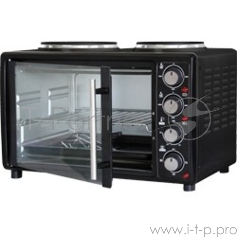 Мини-печь ENGY GН25-В (1400Вт/230В,25л, таймер,термостат,2 конфорки, черный корпус)