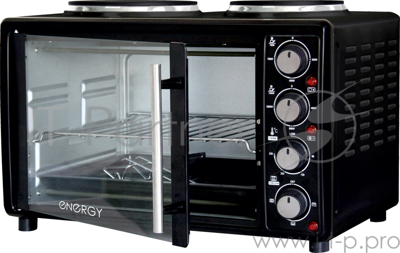 Мини-печь ENGY GН25-В (1400Вт/230В,25л, таймер,термостат,2 конфорки, черный корпус)