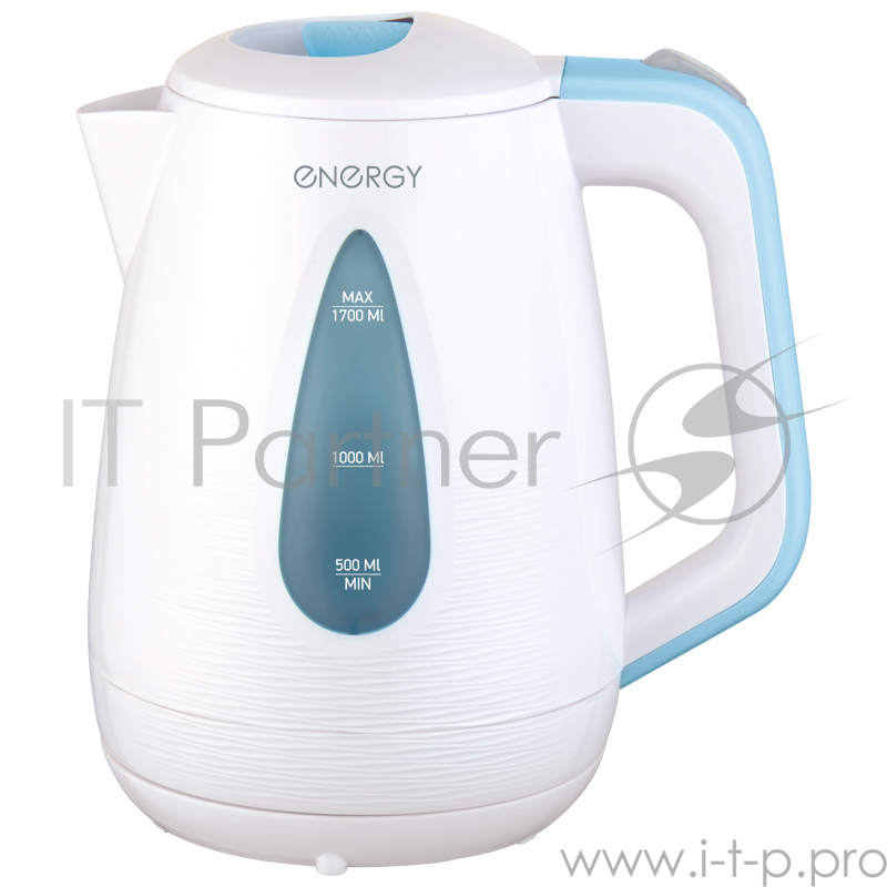 Чайник Energy E-214 белый/голубой (1.7 л, диск)