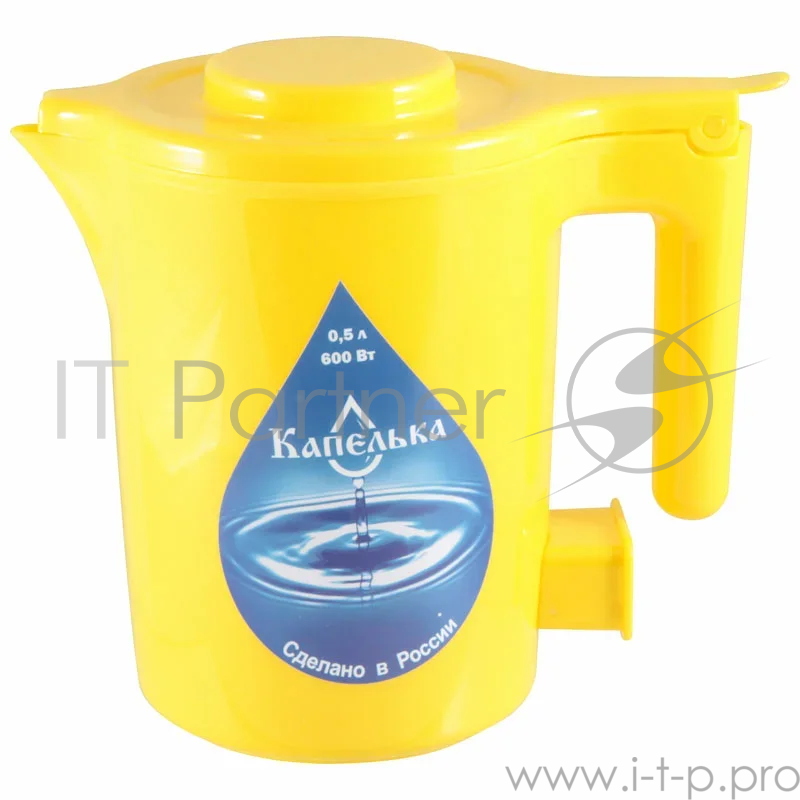 Чайник электрический Капелька, 0,5л., 600Вт, желтый