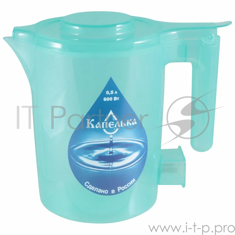 Чайник электрический Капелька, 0,5л., 600Вт, зеленый