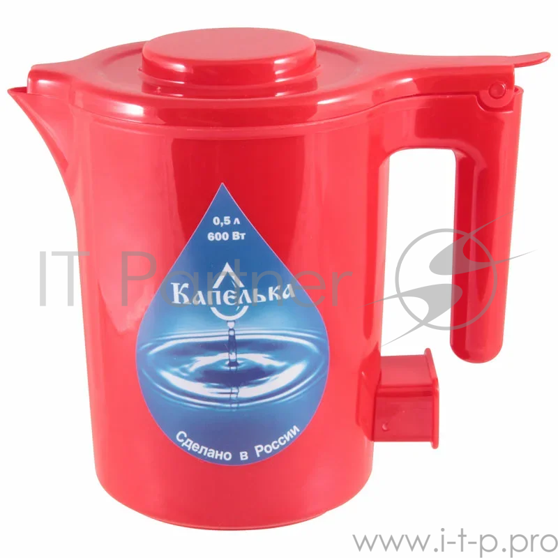Чайник электрический Капелька, 0,5л., 600Вт, красный