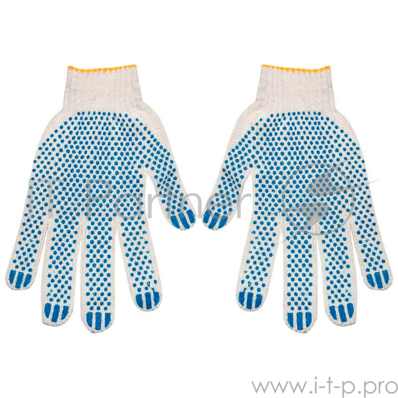 Перчатки РФ х/б с ПВХ Эконом 3 нити 10 класс